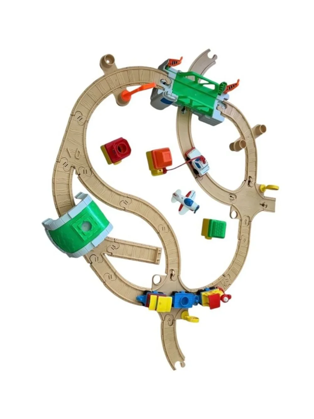 Fisher-Price Flip Track Rail & Road Set MISSING CRANE & DUMP TRUCK
